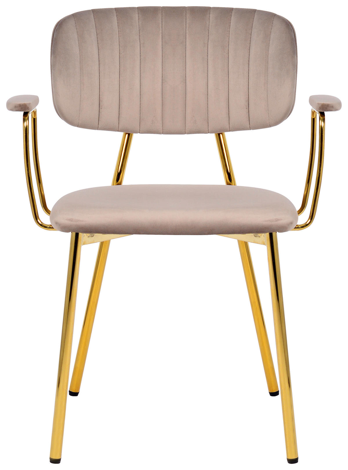 STUHL-SET 2 Stück  in Eisen  - Taupe/Goldfarben, Design, Kunststoff/Metall (63/80/51cm) - Kayoom