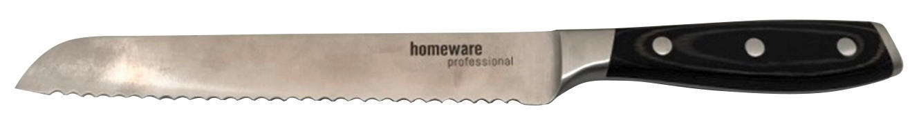 KENYÉRVÁGÓ KÉS 34 cm  - Sötétbarna/Nemesacél, Konventionell, Faalapú anyag/Fém (34cm) - Homeware Profession.
