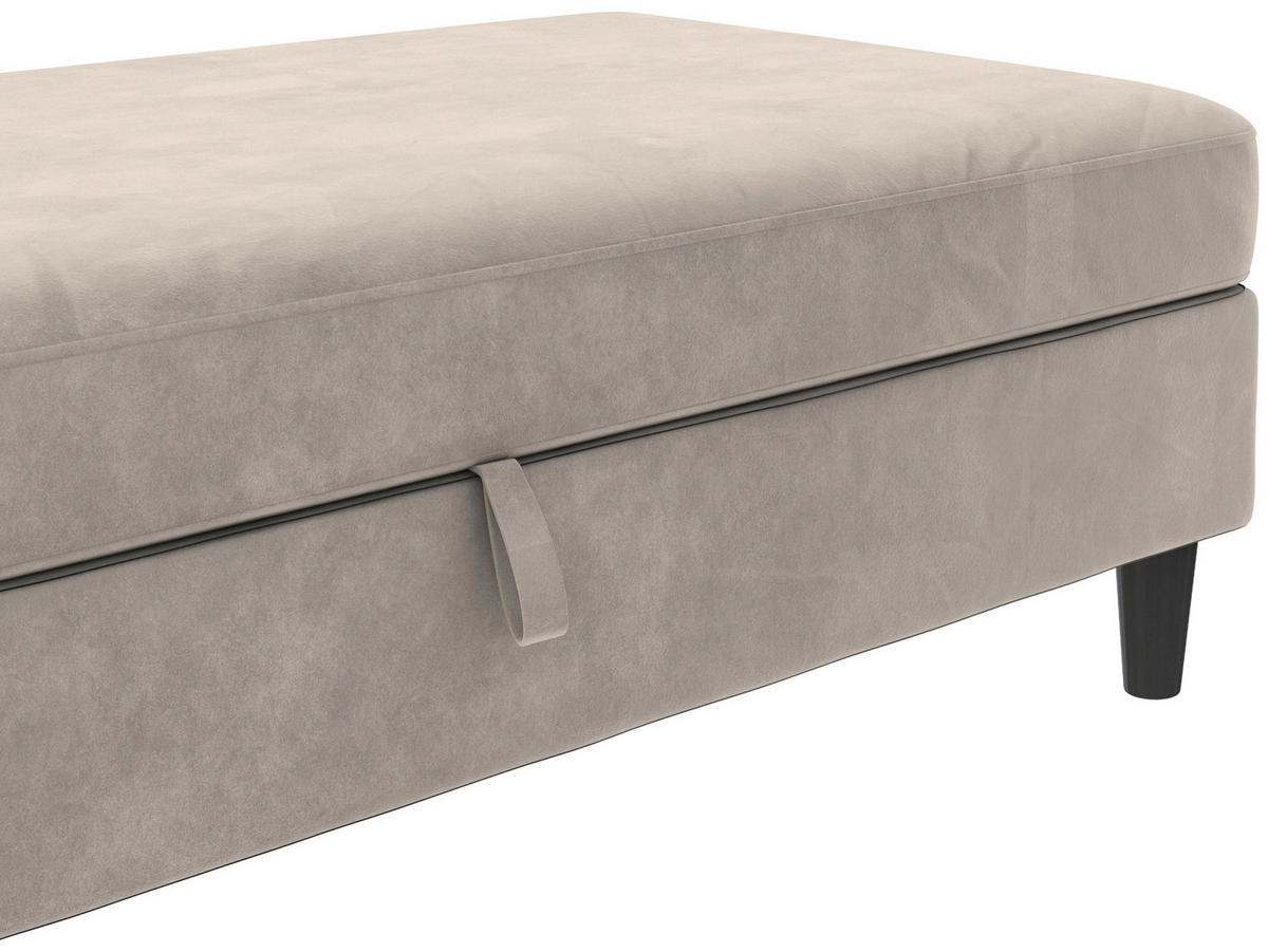 HOCKER in Textil Taupe  - Taupe/Schwarz, Basics, Kunststoff/Textil (130/43/69cm) - Livetastic