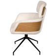 ARMLEHNSTUHL  Wippfunktion, Sitzfläche 360° drehbar, automatische Rückholfunktion Webstoff  - Eichefarben/Creme, Design, Holz/Textil (62/92/66cm) - Dieter Knoll