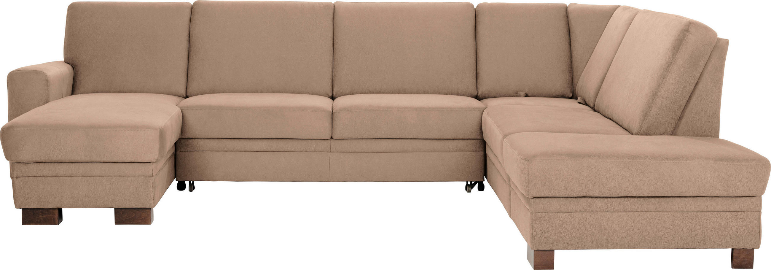 WOHNLANDSCHAFT Beige  - Beige/Braun, Design, Holz/Textil (163/319/241cm) - Beldomo System