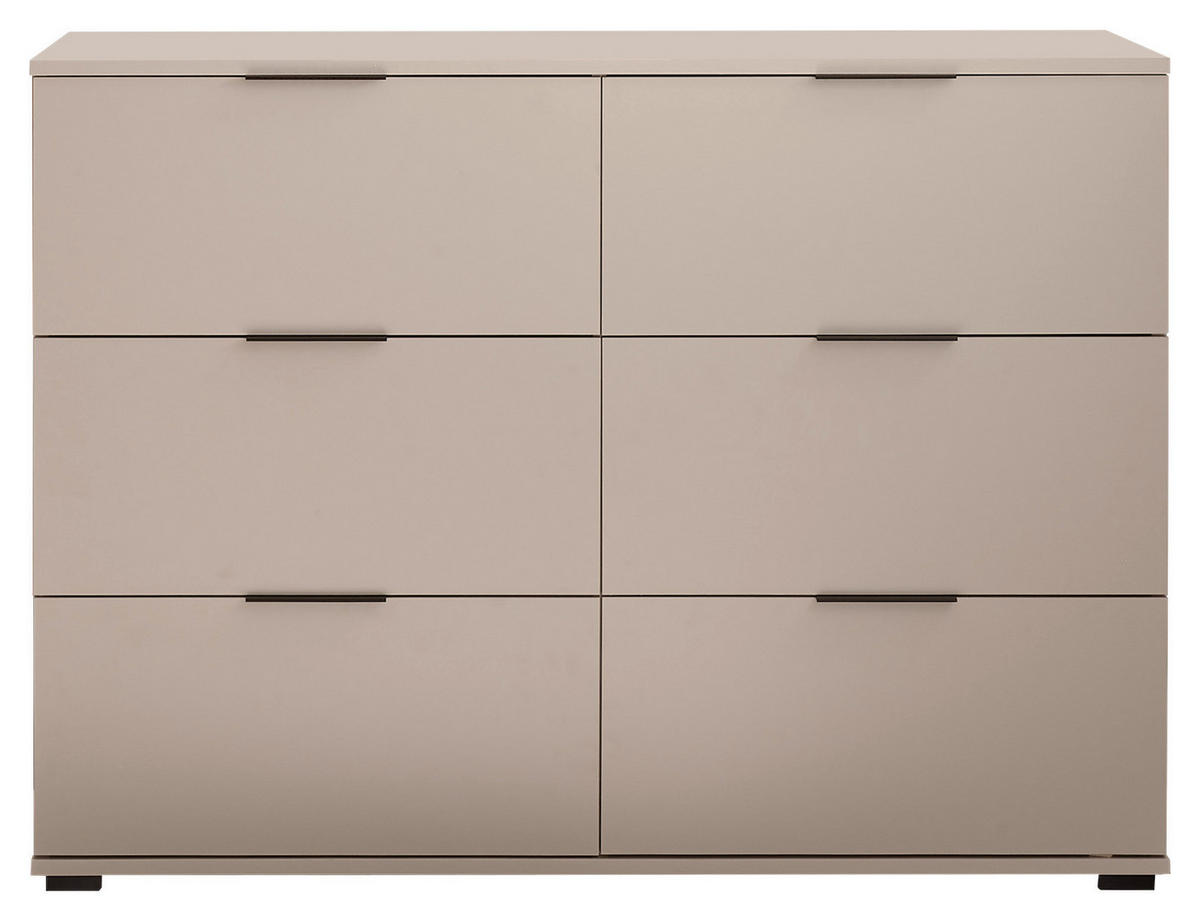 SIDEBOARD  121/91/38 cm 6 Schublade(n)  - Kaschmir/Schwarz, KONVENTIONELL, Holzwerkstoff/Kunststoff (121/91/38cm) - Boxxx