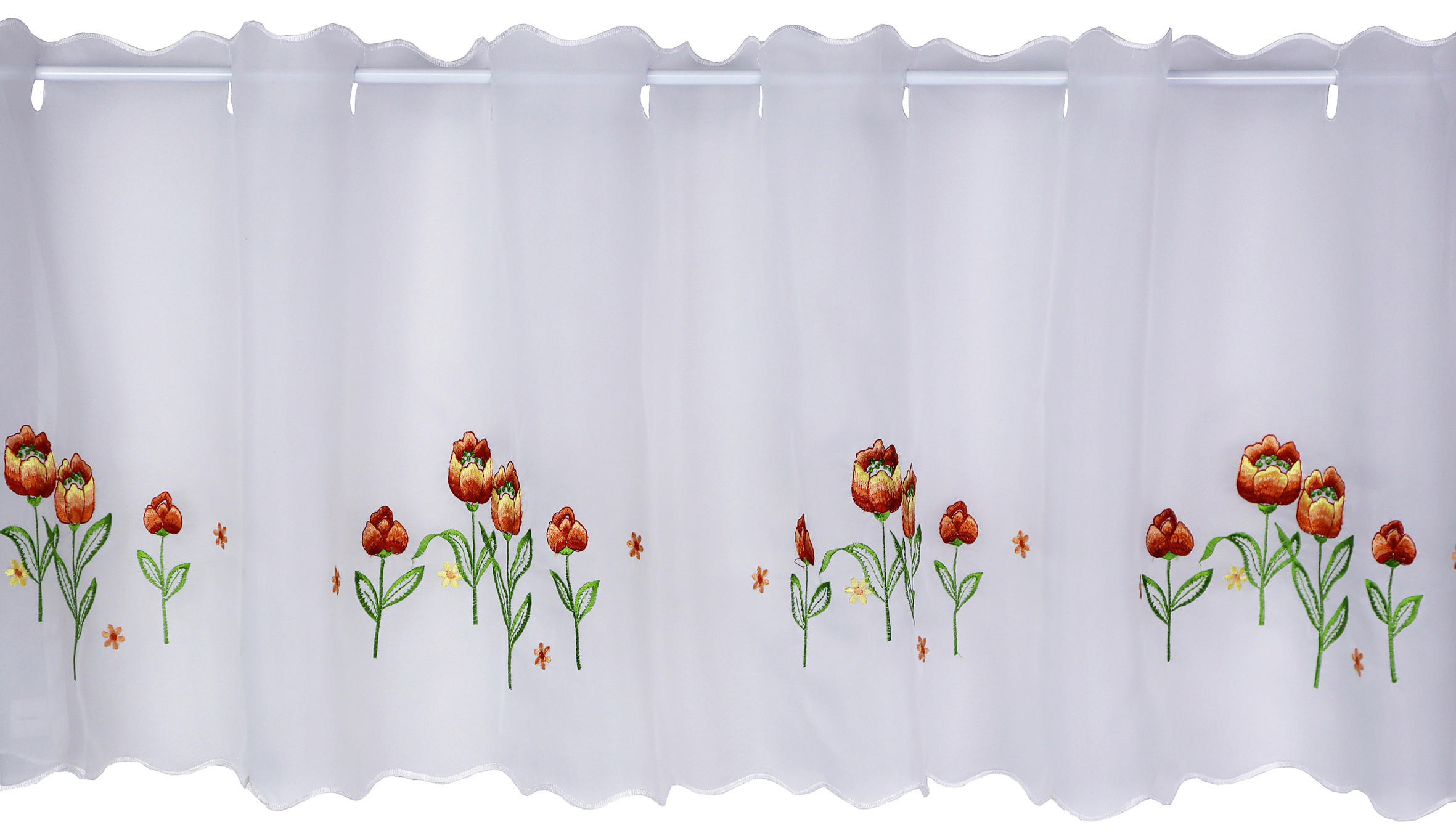 KURZGARDINE   140/44 cm   - Rot/Weiß, Natur, Textil (140/44cm)