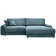 ECKSOFA in Cord Graublau  - Graublau/Schwarz, MODERN, Kunststoff/Textil (300/180cm) - Carryhome