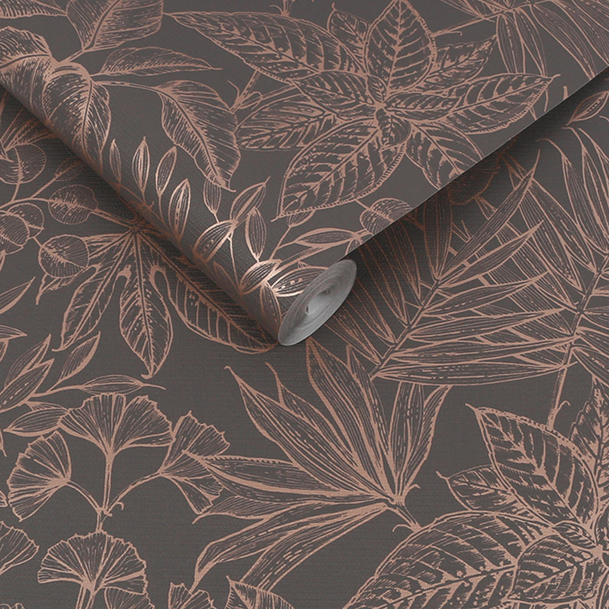 VLIESTAPETE  - Schwarz/Bronzefarben, Basics, Papier/Kunststoff (52/1000cm)