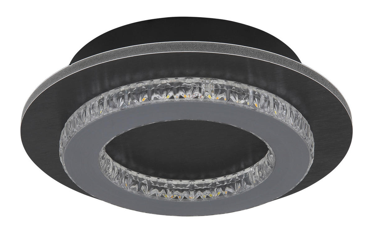 LED-DECKENLEUCHTE 20/5,5 cm   - Klar/Anthrazit, Design, Kunststoff/Metall (20/5,5cm) - Globo