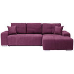 ECKSOFA in Webstoff Beere  - Beere/Silberfarben, Design, Kunststoff/Textil (280/194cm) - Carryhome