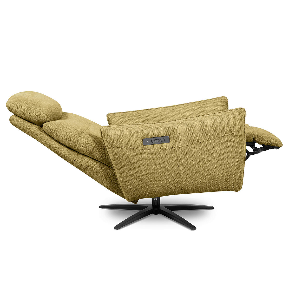 RELAXSESSEL in Textil Hellgrün  - Schwarz/Hellgrün, Design, Textil/Metall (77/107/88cm) - Livetastic