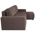 ECKSCHLAFSOFA  mit Cord Mokka  - Schwarz/Mokka, KONVENTIONELL, Textil (248/146cm) - Xora