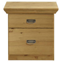 NACHTSCHRANK 58/57/48 cm Kiefer massiv  - Laugenfarbig/Silberfarben, ROMANTIK / LANDHAUS, Holz/Metall (58/57/48cm) - Boxxx