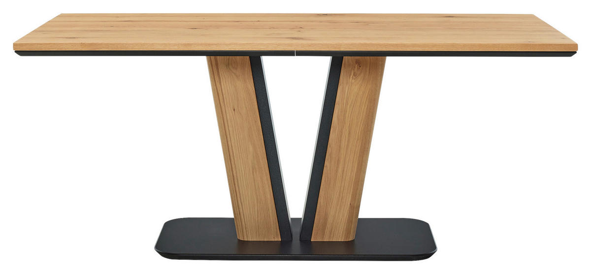 ESSTISCH 160/90/76 cm Echtholz  Holz, Metall in verschiedenen Größen erhältlich rechteckig Eichefarben  - Eichefarben/Schwarz, Design, Holz/Metall (160/90/76cm) - Musterring