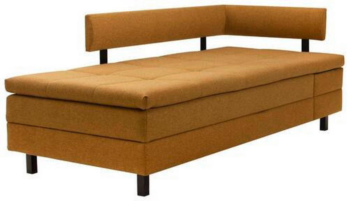LIEGE in Flachgewebe Currygelb  - Currygelb/Schwarz, Design, Textil/Metall (208/77/98cm) - Joka