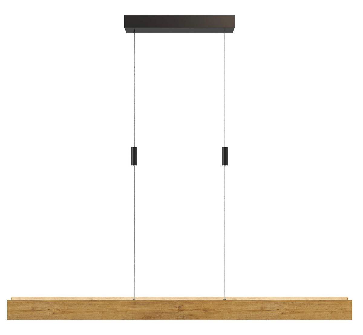 LED-HÄNGELEUCHTE Rhön 145/7/150 cm  - Eichefarben/Schwarz, Natur, Holz/Metall (145/7/150cm) - Waldwelt