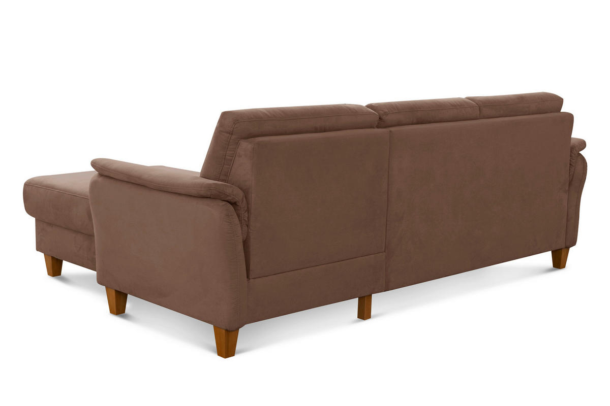 ECKSOFA in Mikrofaser Braun  - Eichefarben/Braun, Konventionell, Holz/Textil (244/163cm) - Sit & More
