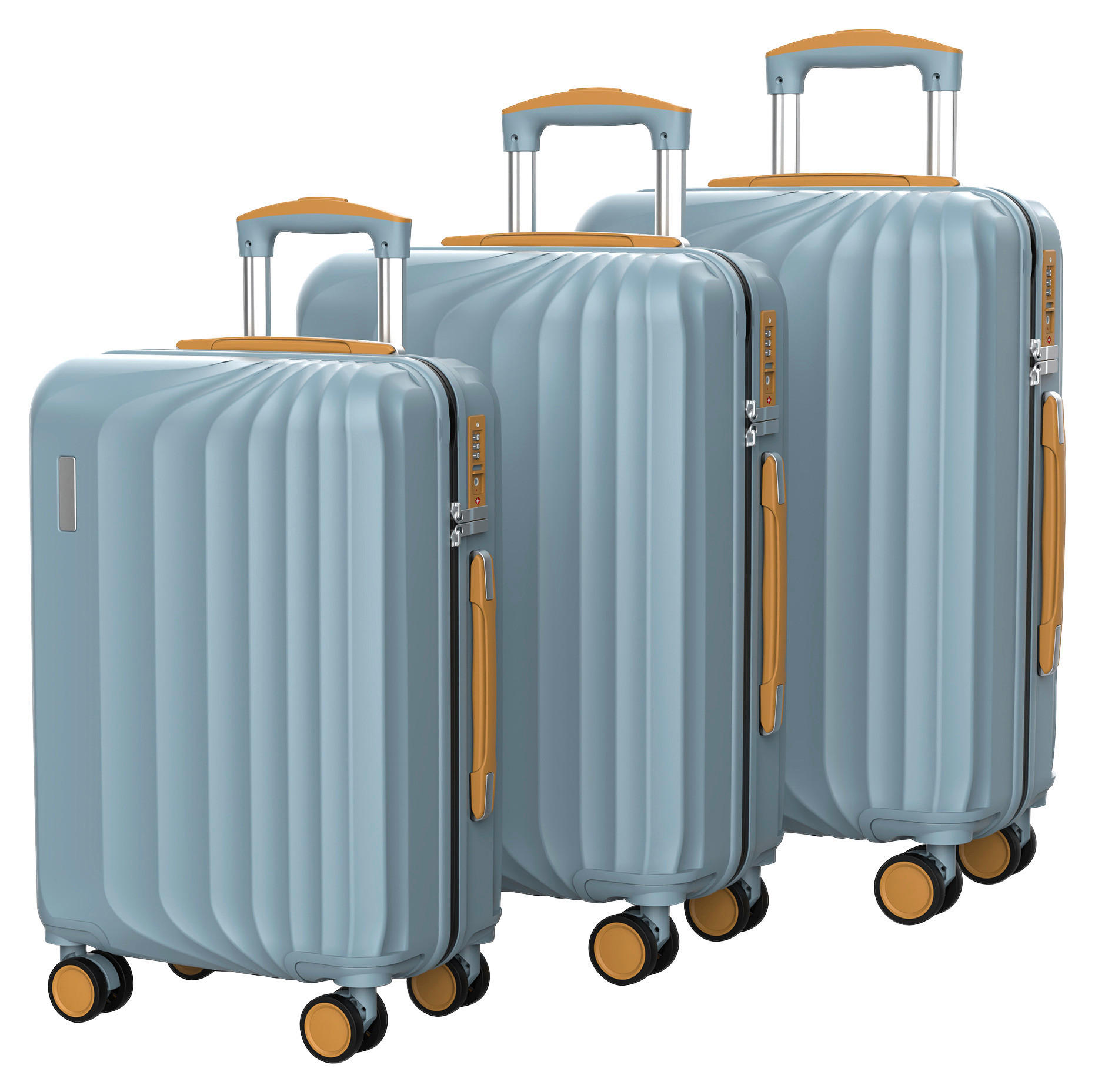 SET VALIZE DE CĂLĂTORIE - albastru deschis, Design, plastic (50/77/29cm) - Schneiders