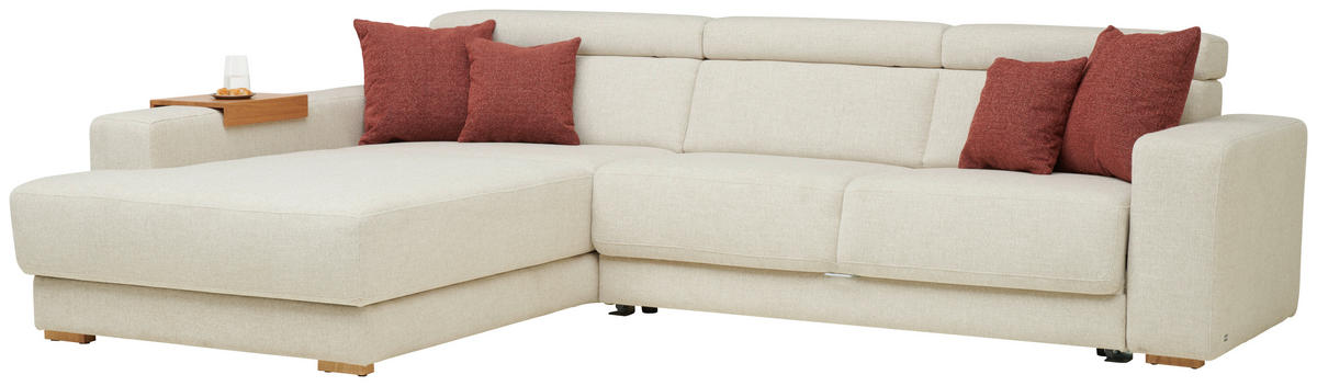 ECKSOFA GINO -EXKLUSIV- - Eichefarben/Naturfarben, Design, Textil (206/316cm) - Sedda