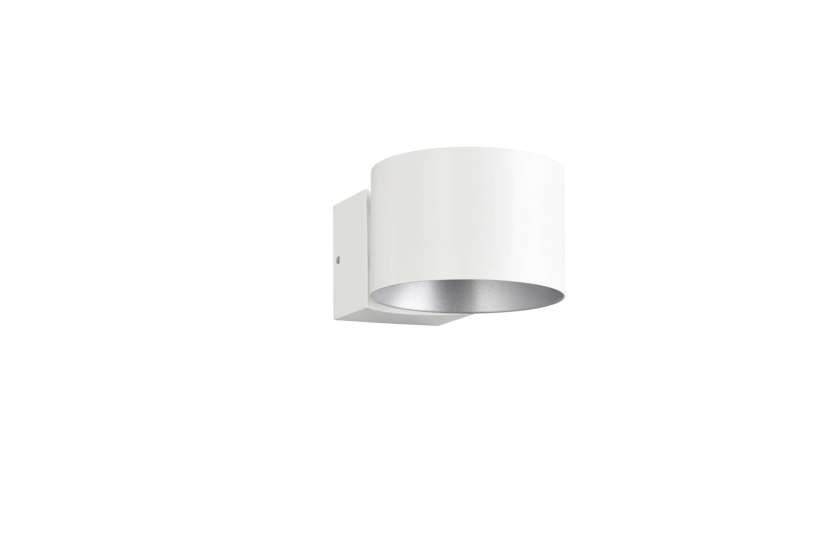 LED-WANDLEUCHTE Musterring 15/10 cm   - Silberfarben/Weiß, KONVENTIONELL, Metall (15/10cm) - Musterring