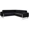 ECKSOFA Schwarz Velours  - Goldfarben/Schwarz, KONVENTIONELL, Textil/Metall (264/264cm) - Carryhome