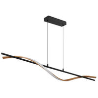 LED-DECKENLEUCHTE 115/14/17 cm   - Schwarz/Braun, Design, Kunststoff/Metall (115/14/17cm) - Globo