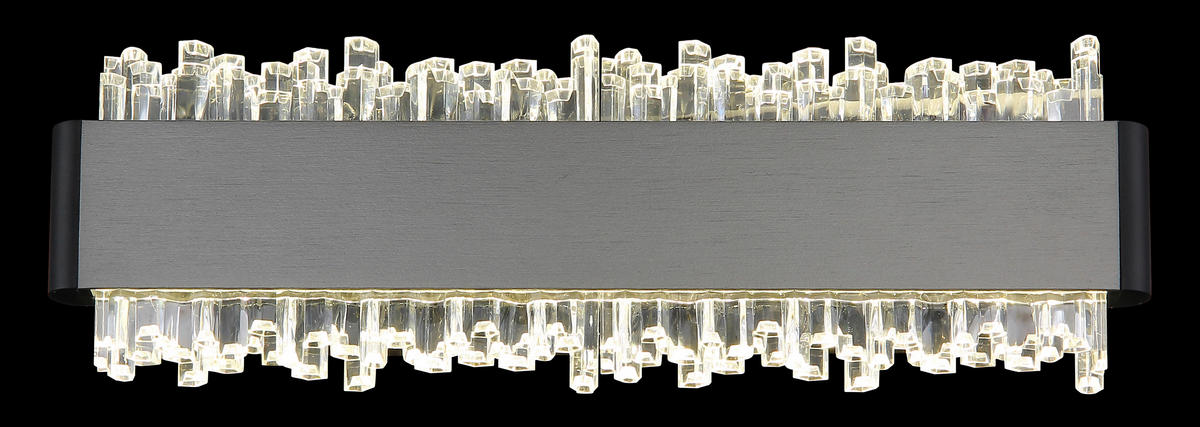 LED-WANDLEUCHTE 120/8/4 cm   - Klar/Schwarz, Design, Kunststoff/Metall (120/8/4cm) - Globo