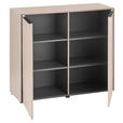 KOMMODE , 100/87/38 cm,  - Kaschmir/Schwarz, Design, Holzwerkstoff/Kunststoff (100/87/38cm) - Voleo