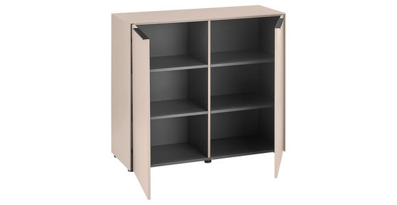 KOMMODE , 100/87/38 cm,  - Kaschmir/Schwarz, Design, Holzwerkstoff/Kunststoff (100/87/38cm) - Voleo