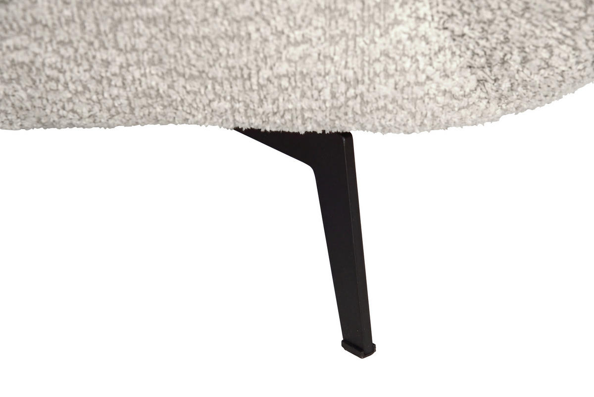 ECKSOFA Elfenbein Bouclé Zierkissen, Rückenkissen, Rücken echt  - Elfenbein/Schwarz, MODERN, Textil/Metall (217/318cm) - Carryhome