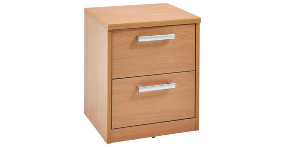 NACHTSCHRANK 38/46/36 cm  - Silberfarben/Buchefarben, Basics, Holzwerkstoff/Kunststoff (38/46/36cm) - Xora