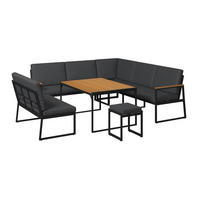 DINING-LOUNGESET Eisen  - Anthrazit/Naturfarben, MODERN, Kunststoff/Textil (230/80/230cm) - Ambia Garden