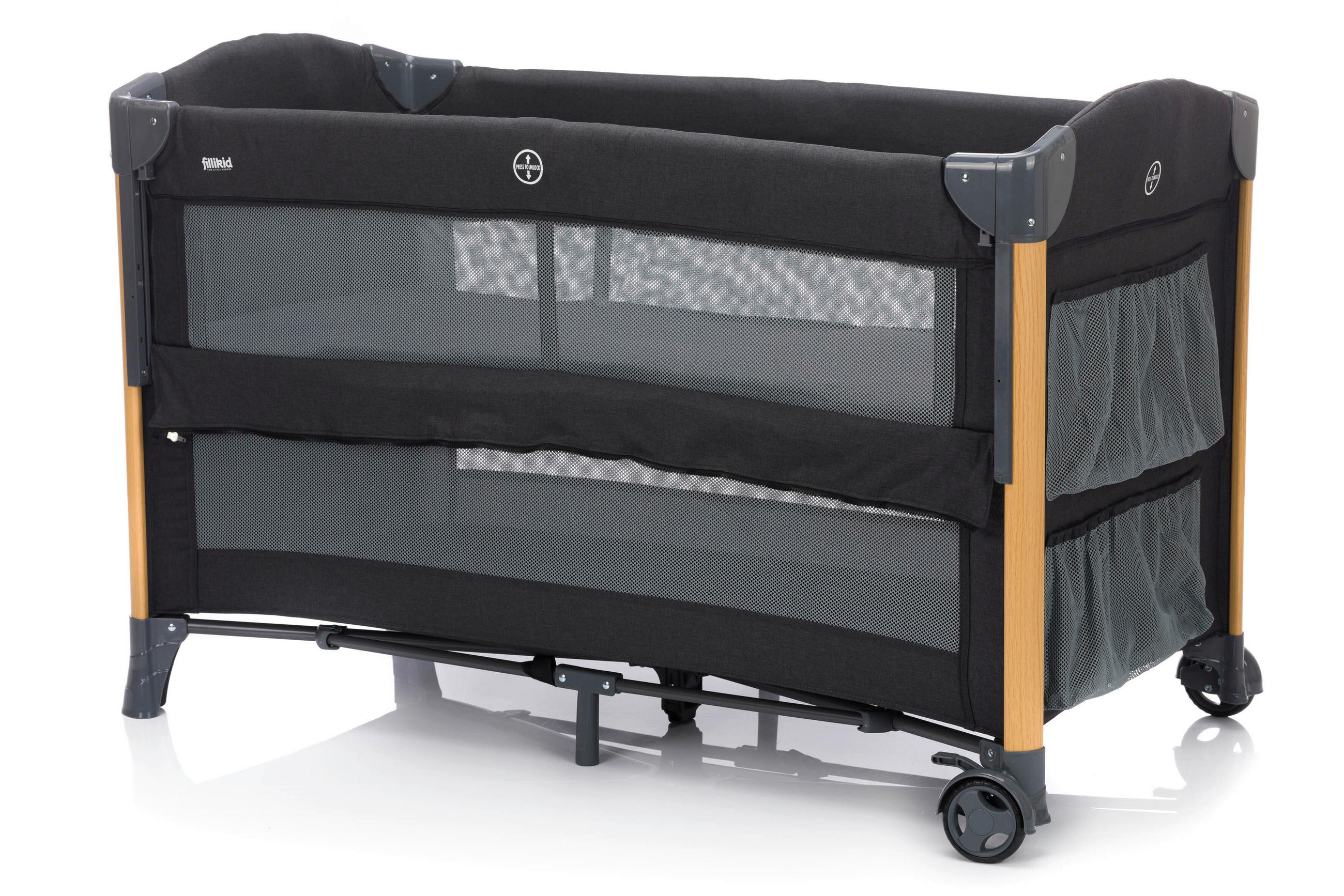 REISEBETT Cadiz Braun, Dunkelgrau  - Dunkelgrau/Braun, Basics, Textil/Metall (60/120cm) - Fillikid