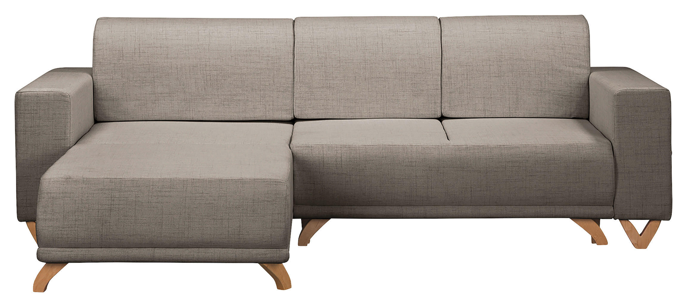 ECKSOFA Bella Graphitfarben Textilgeflecht  - Wengefarben/Graphitfarben, Design, Holz/Textil (257/174cm) - Livetastic