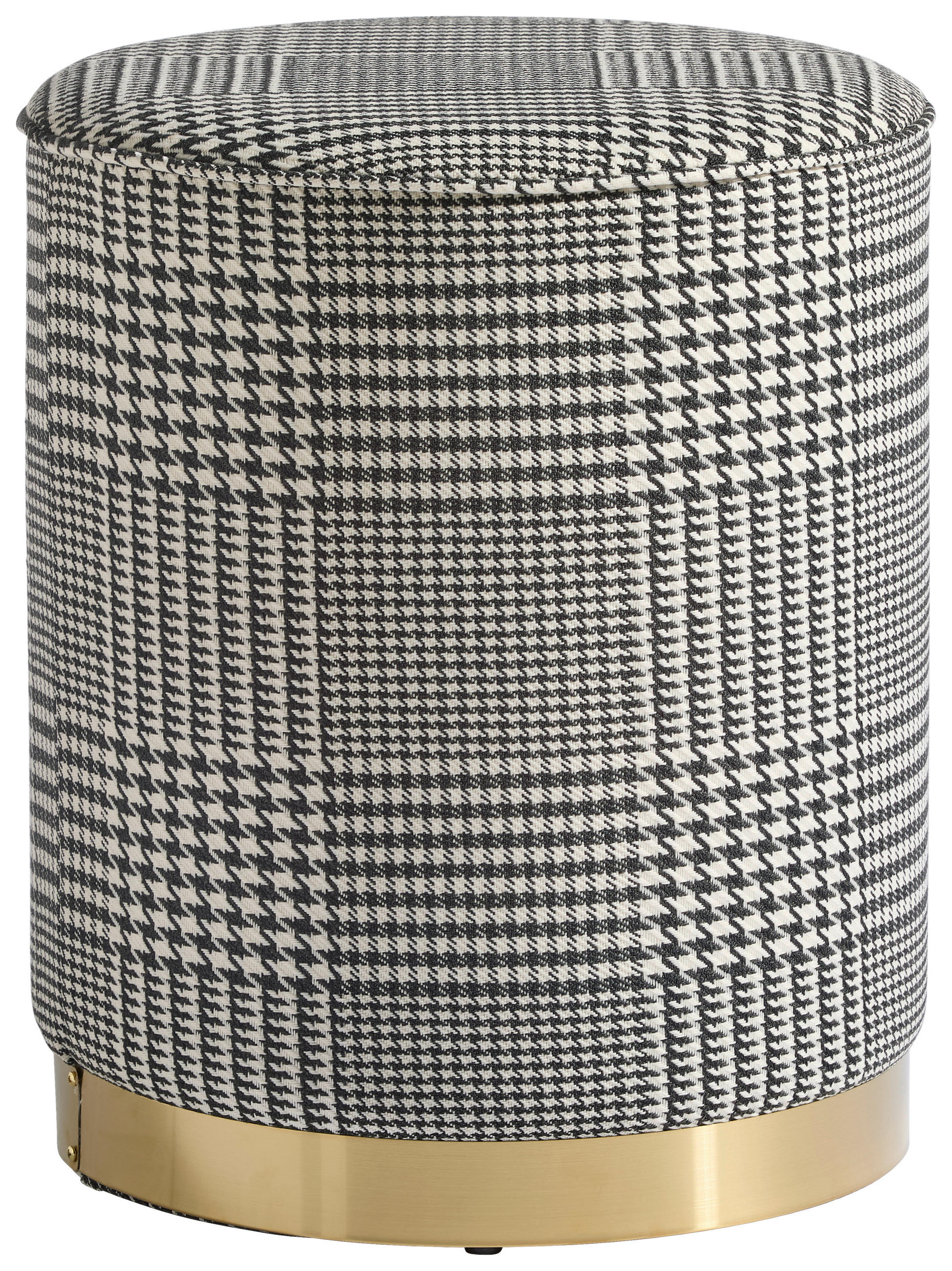 HOCKER in Textil, Holzwerkstoff Schwarz  - Schwarz, Design, Holzwerkstoff/Textil (35cm) - MID.YOU