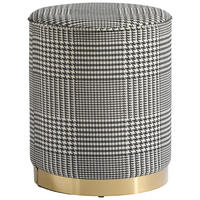 HOCKER Leinenoptik Schwarz  - Schwarz, Design, Textil (35cm) - MID.YOU