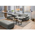 ECKSOFA  in Flachgewebe Hellgrau  204/341 cm  - Hellgrau/Schwarz, Design, Textil/Metall (204/341cm) - Xora