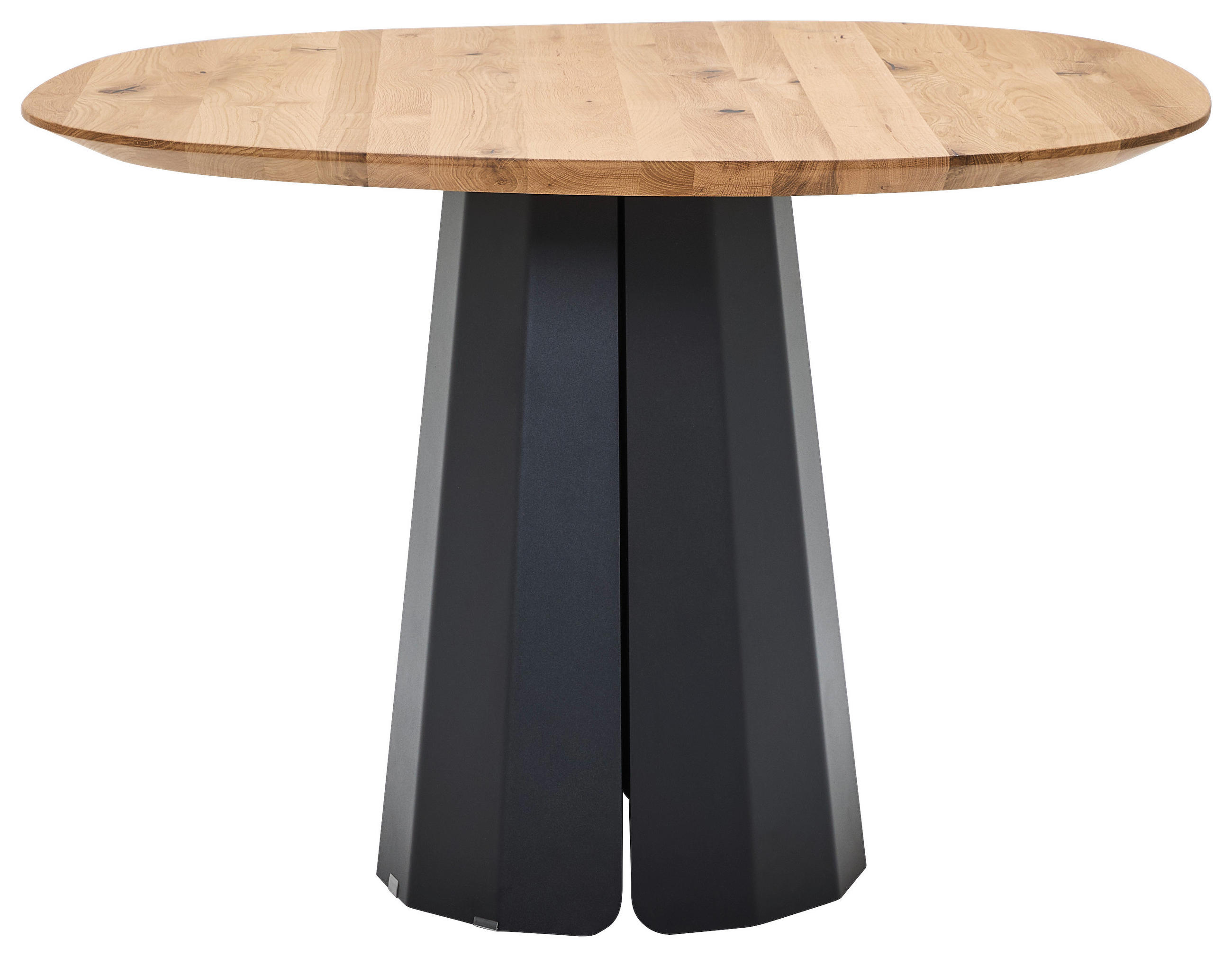 ESSTISCH Eiche massiv Freiform Schwarz, Eichefarben  - Eichefarben/Schwarz, Natur, Holz/Metall (113/113/78cm) - Valdera