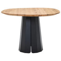 ESSTISCH Eiche massiv Freiform Schwarz, Eichefarben  - Eichefarben/Schwarz, Natur, Holz/Metall (113/113/78cm) - Valdera