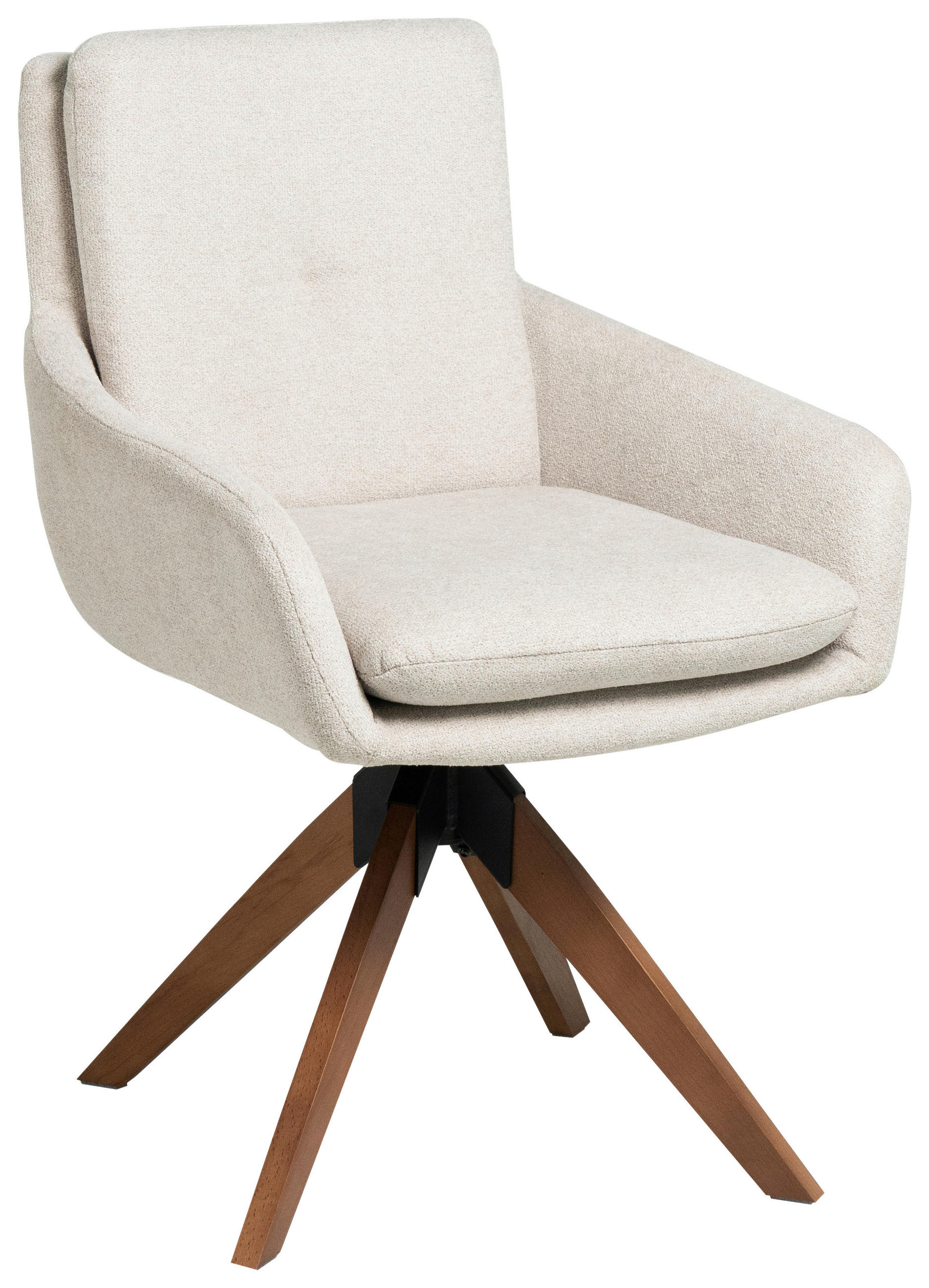 STOLICA S NASLONOM ZA RUKE  bež, boje oraha  drvo, metal, tekstil      - boje oraha/bež, Moderno, drvo/metal (59/91/64cm) - Livetastic