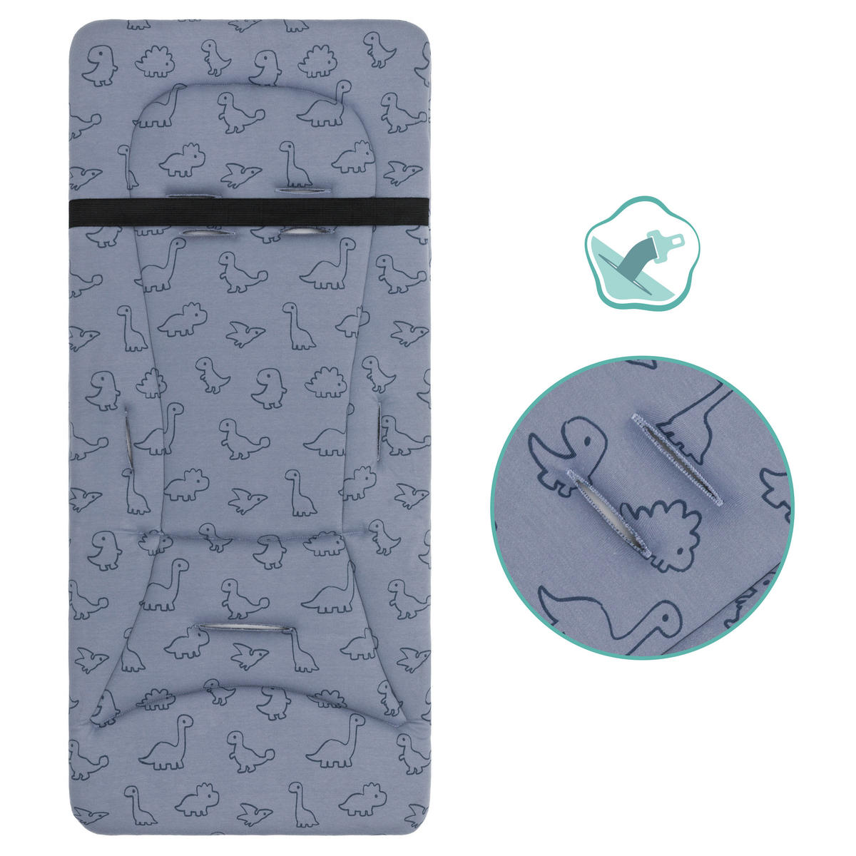 KINDERWAGENEINLAGE - Hellblau, Basics, Kunststoff/Textil (30/73cm) - Jimmylee