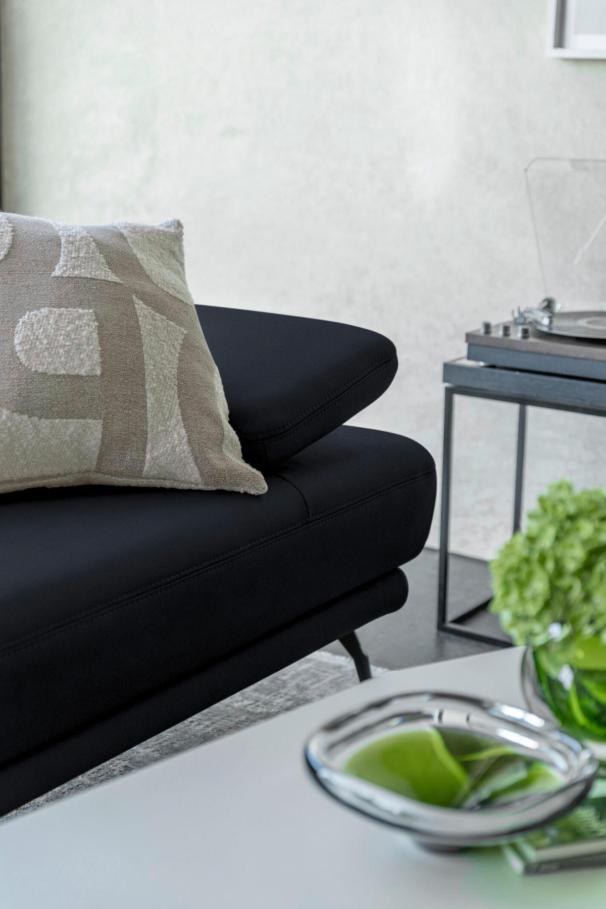 ECKSOFA Echtleder Dunkelblau  - Schwarz/Dunkelblau, Konventionell, Leder/Metall (301/180cm) - Joop!