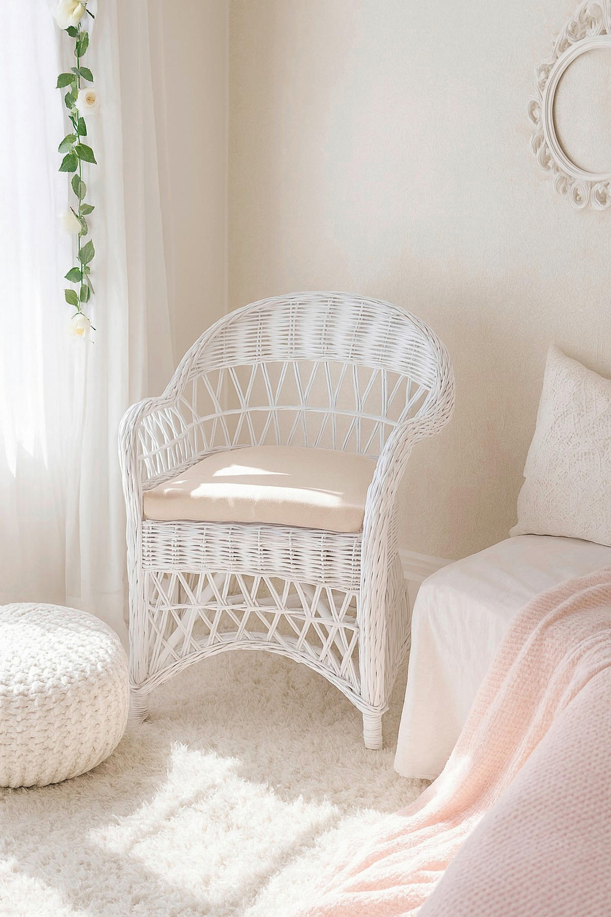 SESSEL Weiß    - Weiß, Natur, Holz (65/85/65cm) - MID.YOU