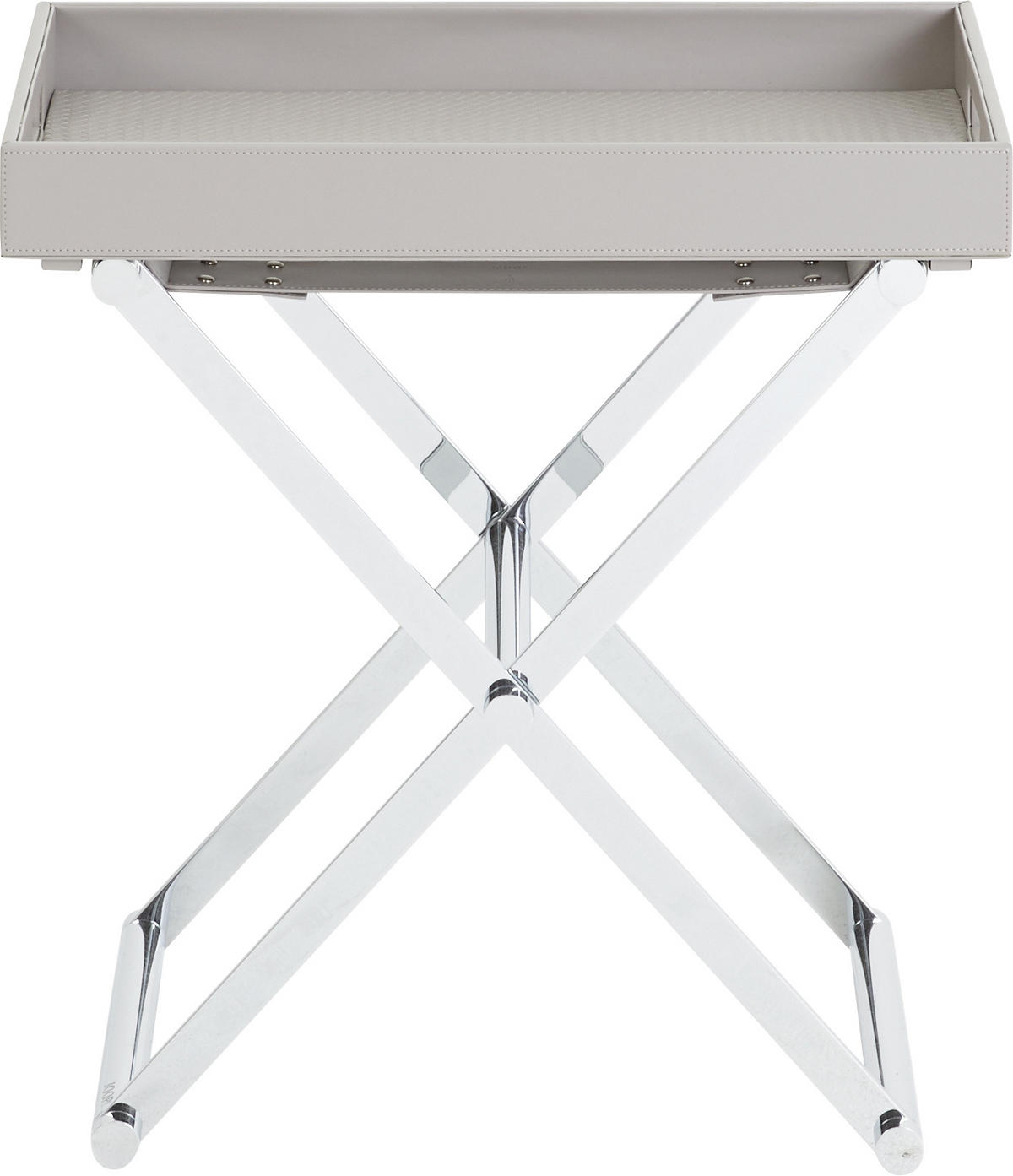 BEISTELLTISCH 52/32/50 cm Grau, Chromfarben rechteckig  - Chromfarben/Grau, Basics, Textil/Metall (52/32/50cm) - Joop!