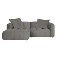 ECKSOFA in Flachgewebe Hellgrau  173/240 cm  - Hellgrau/Schwarz, MODERN, Kunststoff/Textil (173/240cm) - Stylife