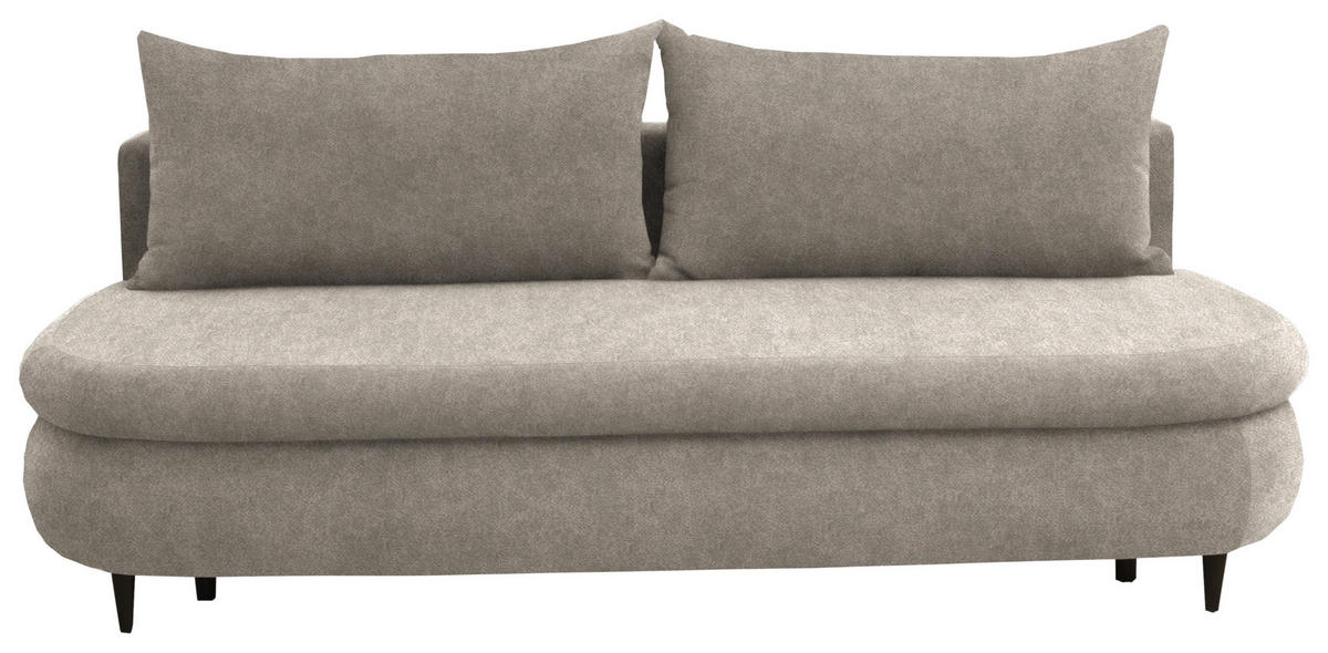 SCHLAFSOFA in Velours Beige  - Beige/Schwarz, Design, Holz/Textil (213/89/105cm) - Novel