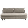 SCHLAFSOFA in Velours Beige  - Beige/Schwarz, Design, Holz/Textil (213/89/105cm) - Novel