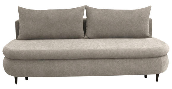 SCHLAFSOFA in Velours Beige  - Beige/Schwarz, Design, Holz/Textil (213/89/105cm) - Novel