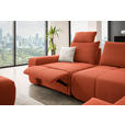 ECKSOFA in Velours Terracotta  - Terracotta/Schwarz, Design, Kunststoff/Textil (326/236cm) - Xora