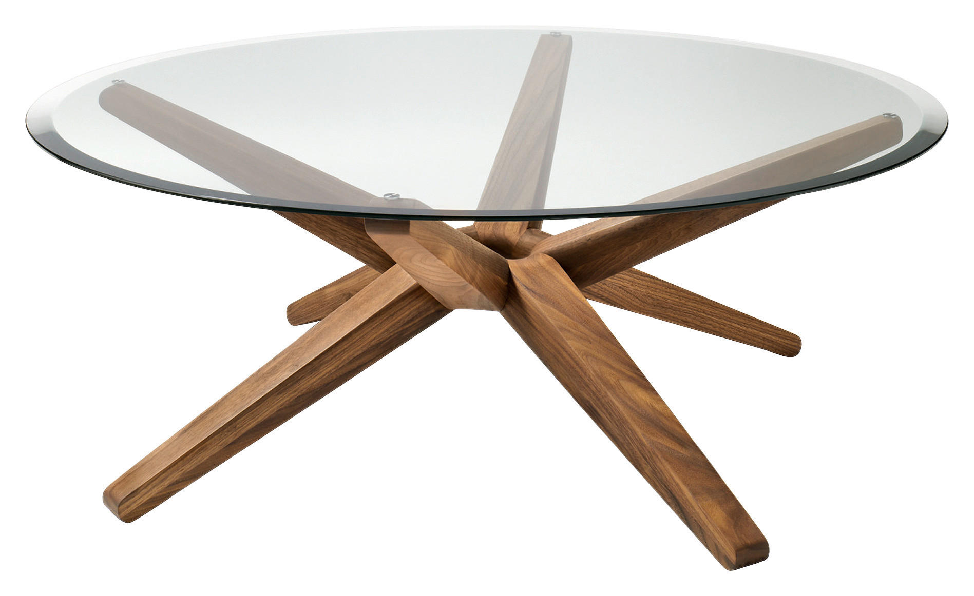 COUCHTISCH in Holz, Glas 105/105/39,5 cm  - Eichefarben, Design, Glas/Holz (105/105/39,5cm) - TEAM 7