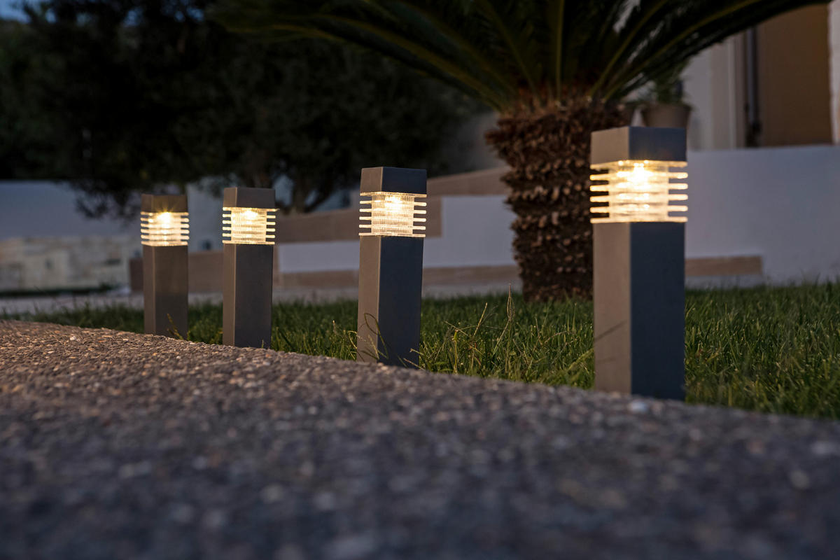 SOLARLEUCHTENSET - Transparent/Dunkelgrau, Konventionell, Kunststoff (5,8/38,5/5,8cm) - Boxxx