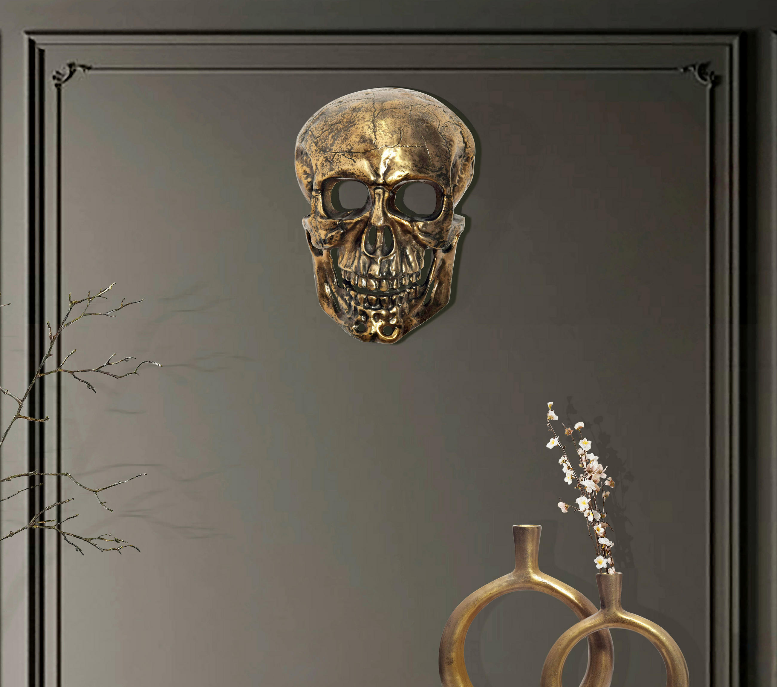 VÄGGDEKORATION    - guldfärgad, Design, metall (30/41/15,5cm) - Livetastic