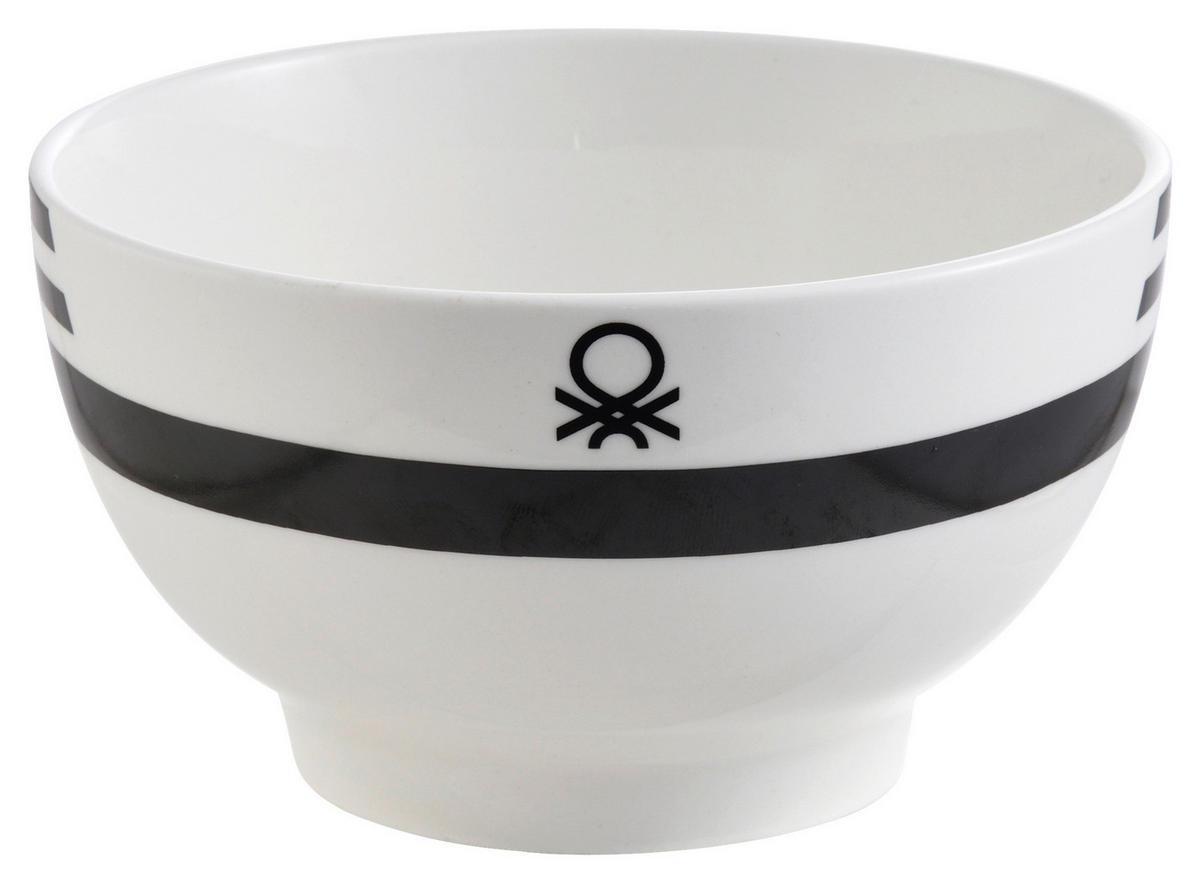 MÜSLISCHALENSET BENETTON 4-teilig  - Schwarz/Weiß, Basics, Keramik (15/14,7/19,2cm) - Benetton